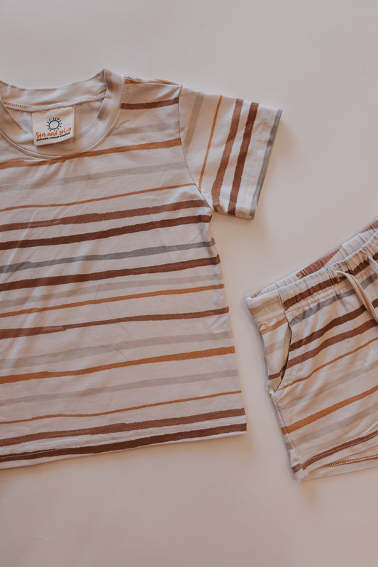 Vintage Stripes Shirt and Short Set